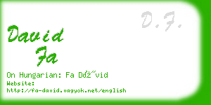 david fa business card